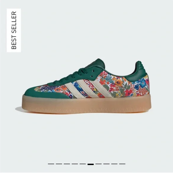 Adidas Green Floral Liberty London Samba Sneakers - Picture 11 of 11